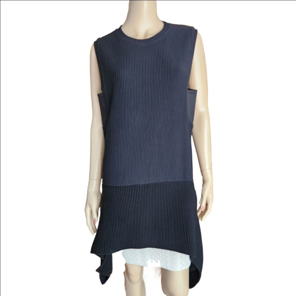 MARNI Black‎ Ribbed Asymmetrical Tank Top Size 44 8 M